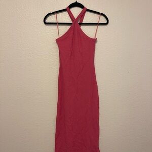 Old Navy Midi Pink Halter Dress